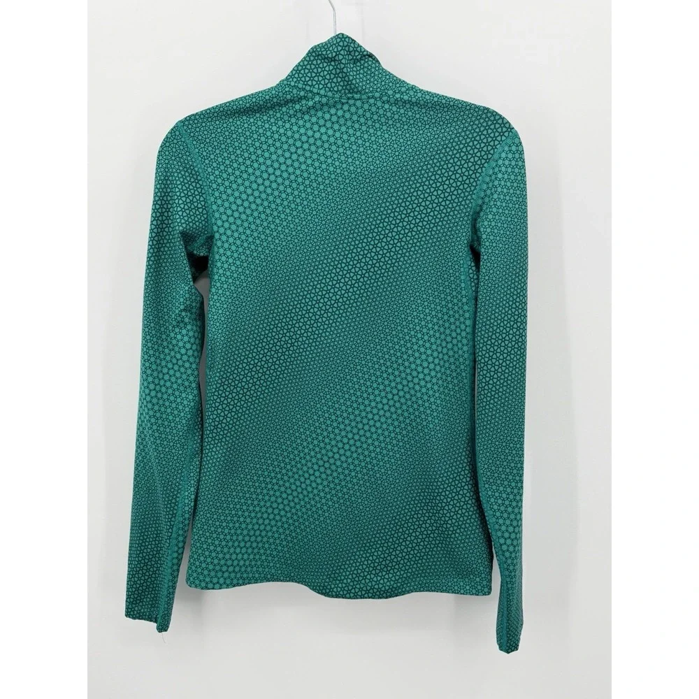 Nike Pro Pullover Men's Medium Blue Geometric All-Over Print Long Sleeve 1/4 Zip